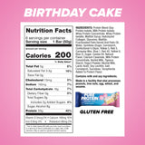 Pure Protein Gâteau d'anniversaire, fiche nutritionnelle affichée sur l'emballage