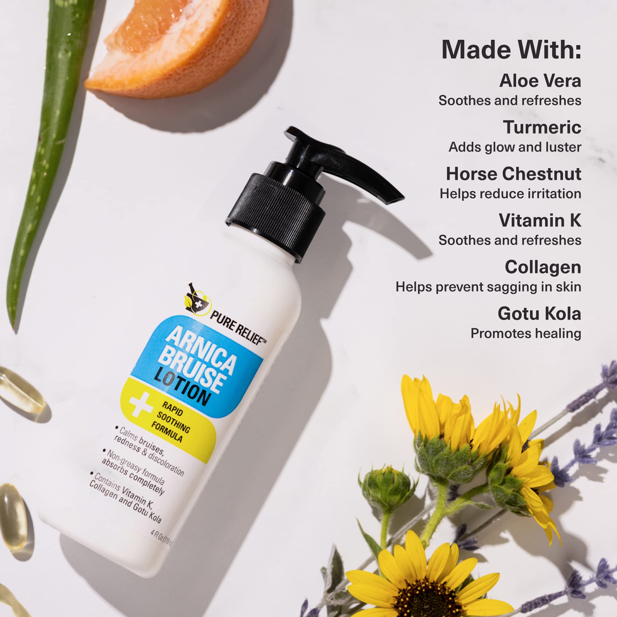 Pure Relief Arnica Lotion avec applicateur pour un massage ciblé après blessure
