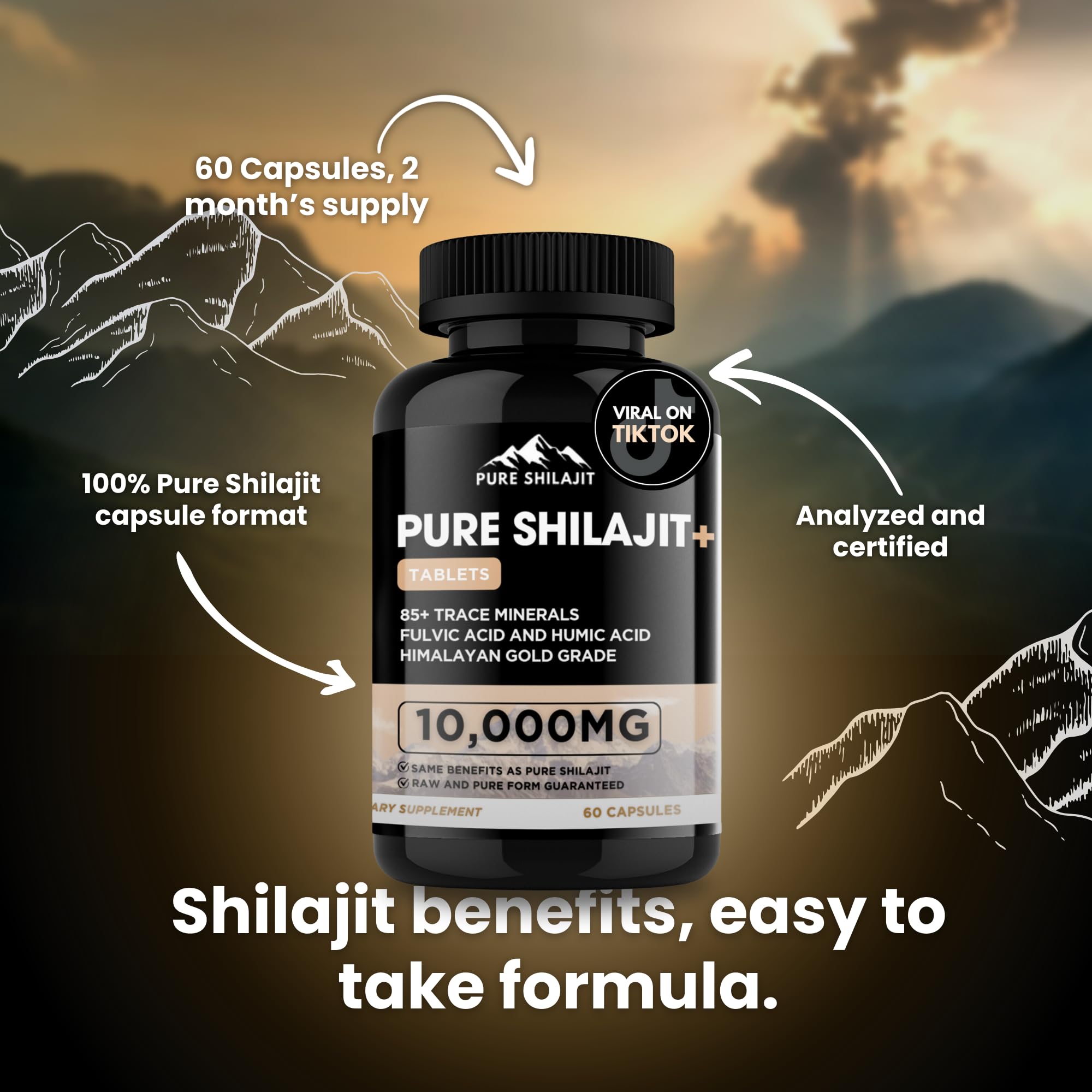 Pure Shilajit – dosage quotidien, prise pratique et simple.