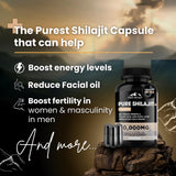 Pure Shilajit – étui et étiquette, origine himalayenne authentique.