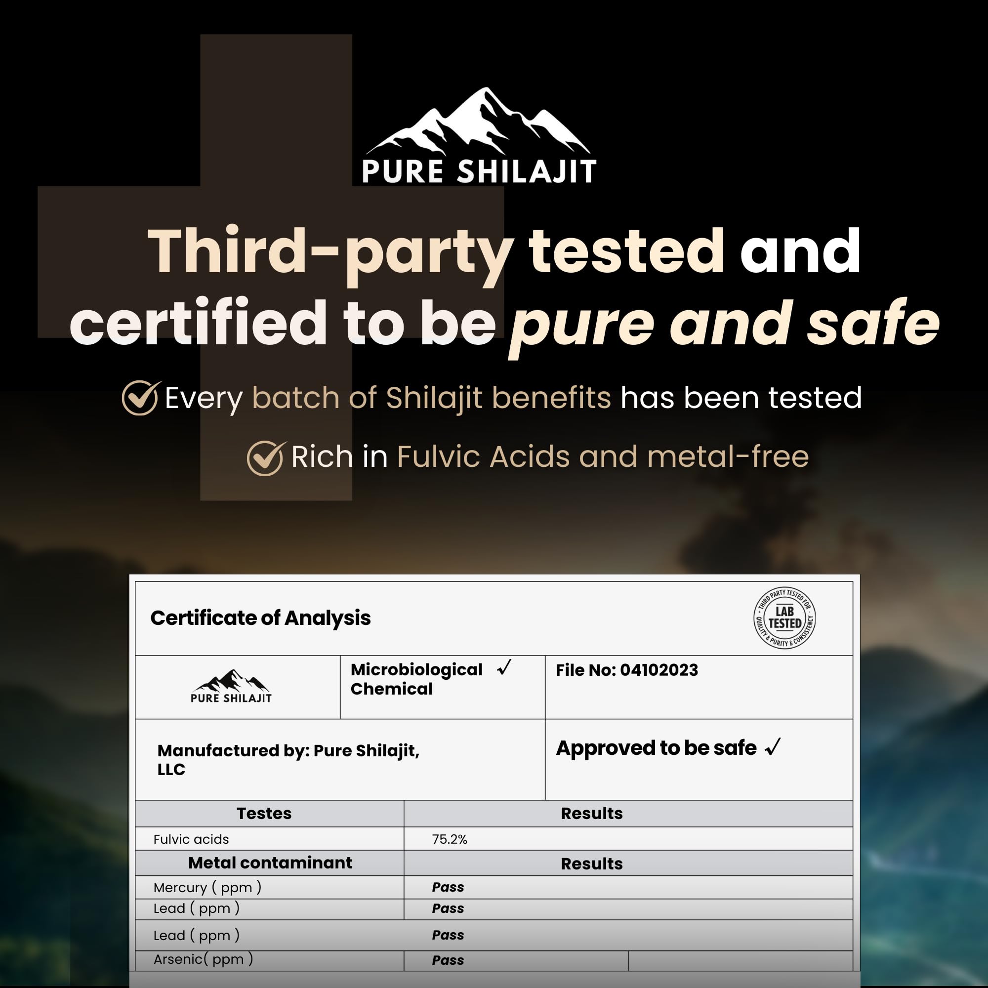 Pure Shilajit – origine himalayenne, résine naturelle riche en minéraux.