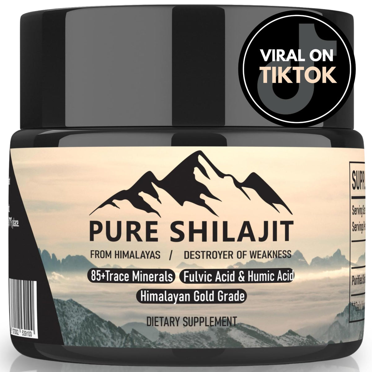 Pure Shilajit résine dans bouteille, énergie naturelle et vitalité au quotidien.