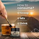 Emballage sécurisé Pure Shilajit, garantissant pureté et traçabilité.
