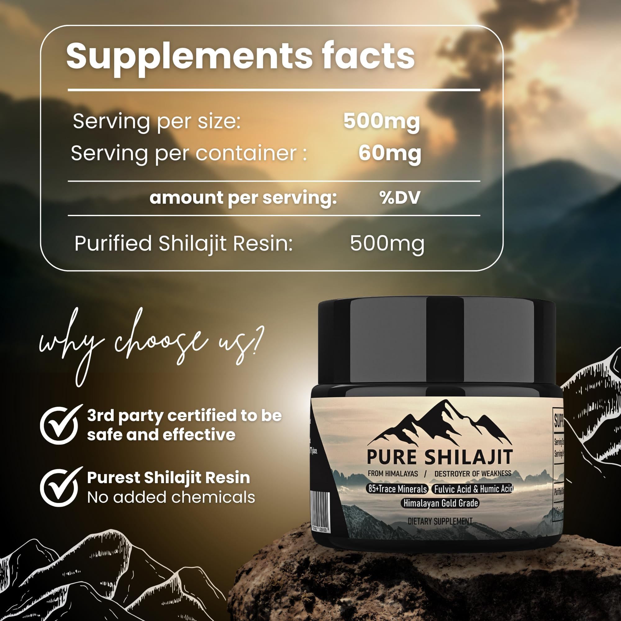Texture résine Pure Shilajit, usage facile pour endurance et vitalité.