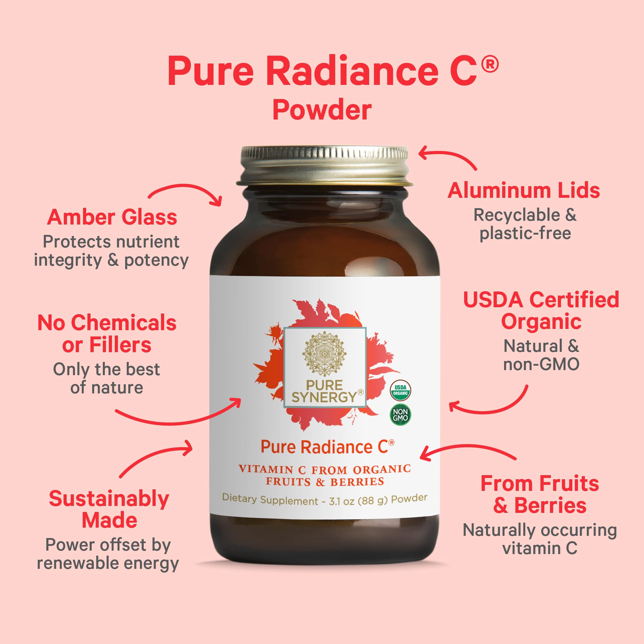 Pure Synergy Pure Radiance C camu-camu bio, source naturelle de vitamine C pour un teint frais