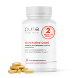 Bouteille Pure Therapro Rx MicroActive CoQ10, capsules vegan pour prise quotidienne.