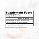 Capsules Saccharomyces boulardii 10 milliards CFU, dosage quotidien pratique.