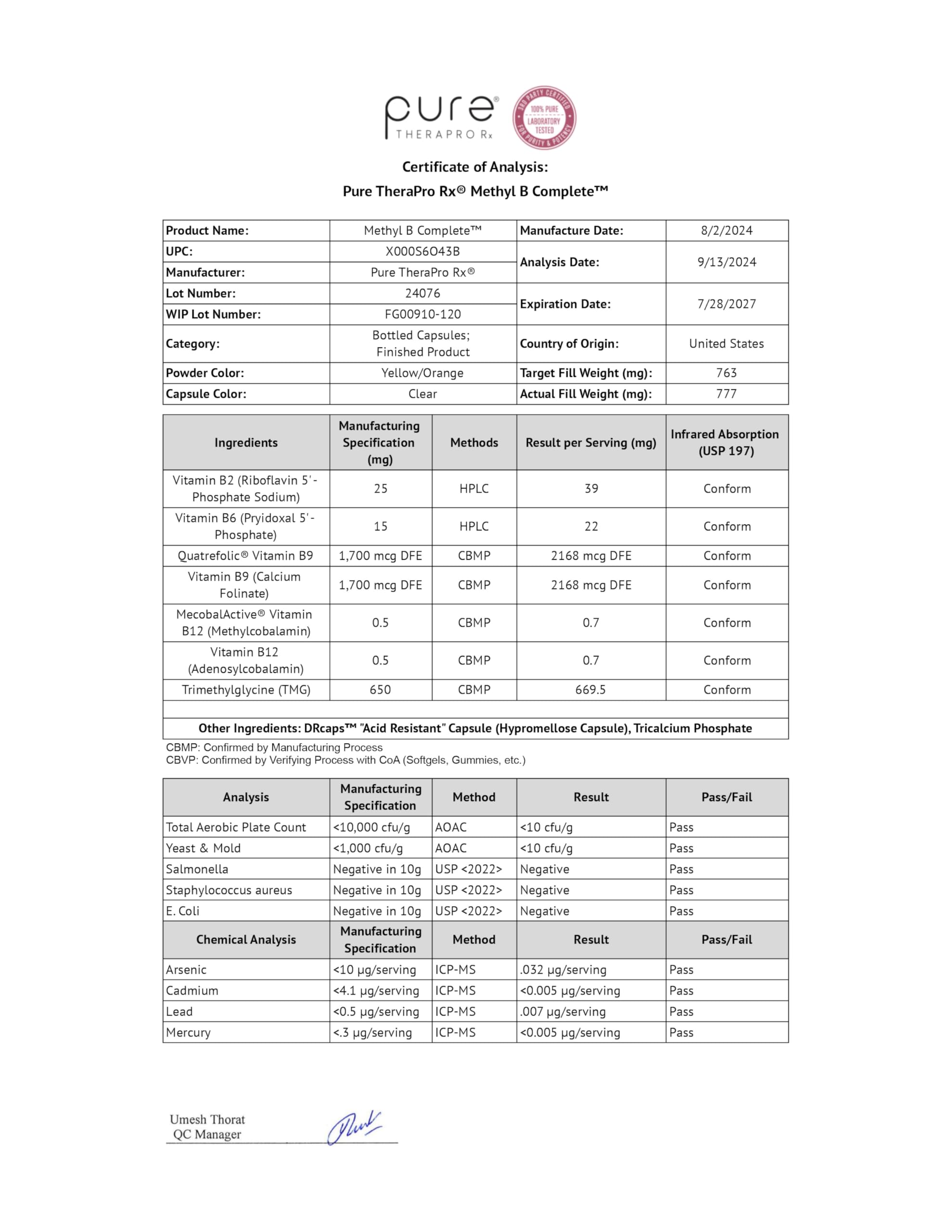 Pure Therapro Rx usine américaine certifiée NSF – vue d'installation et de qualité.