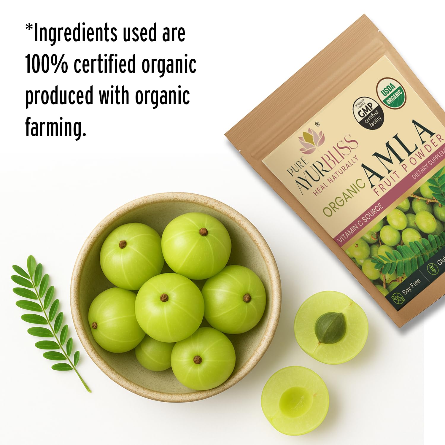 PureAyurbliss amla poudre boisson digestion, une option douce pour soutenir l'équilibre digestif.