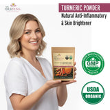 PureAyurbliss Turmeric - Poudre dorée pour plats et boissons réconfortants.