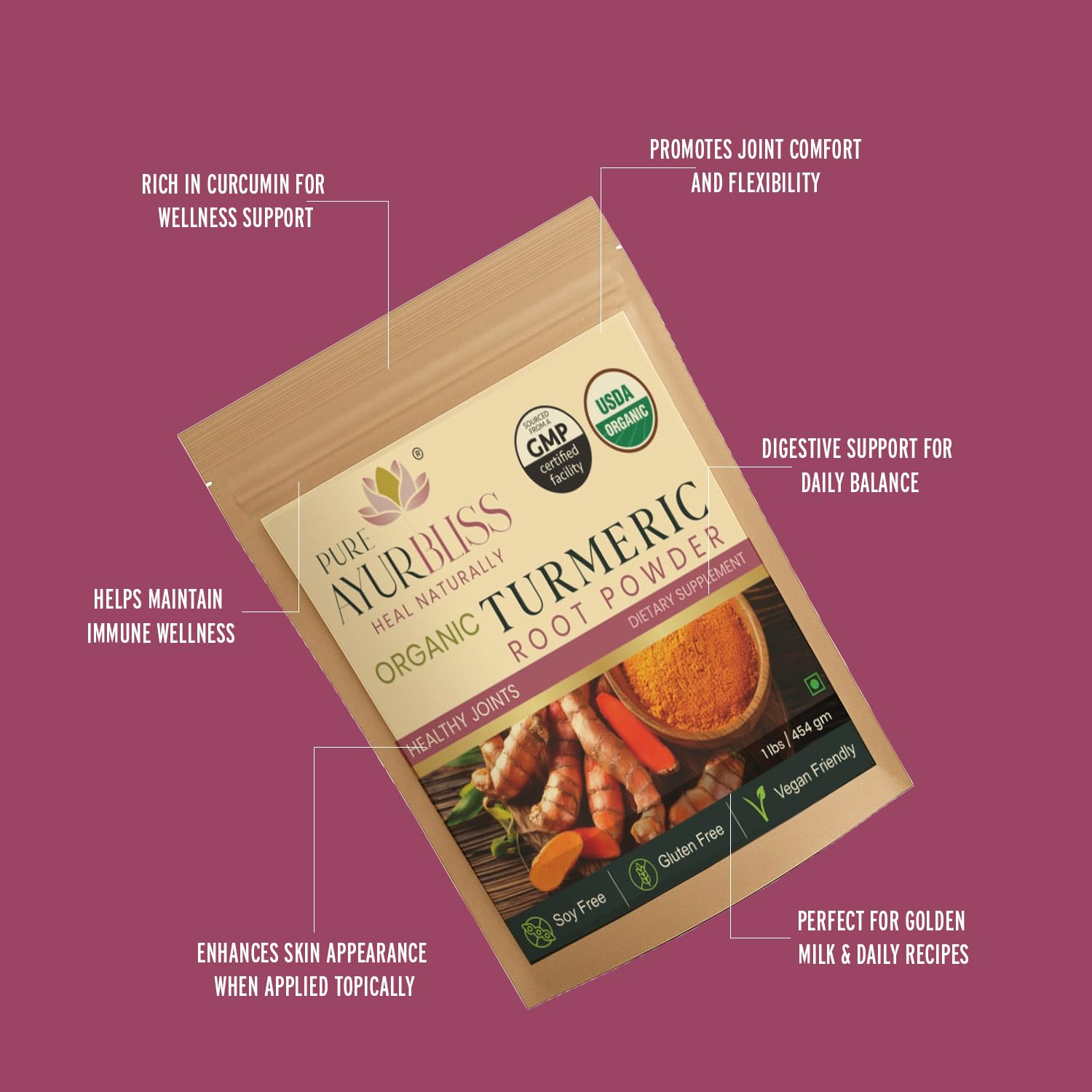 PureAyurbliss Turmeric - Masque DIY pour le soin naturel de la peau.