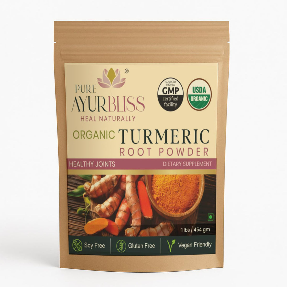 PureAyurbliss Turmeric - Poudre dorée prête à cuisiner pour le bien-être.