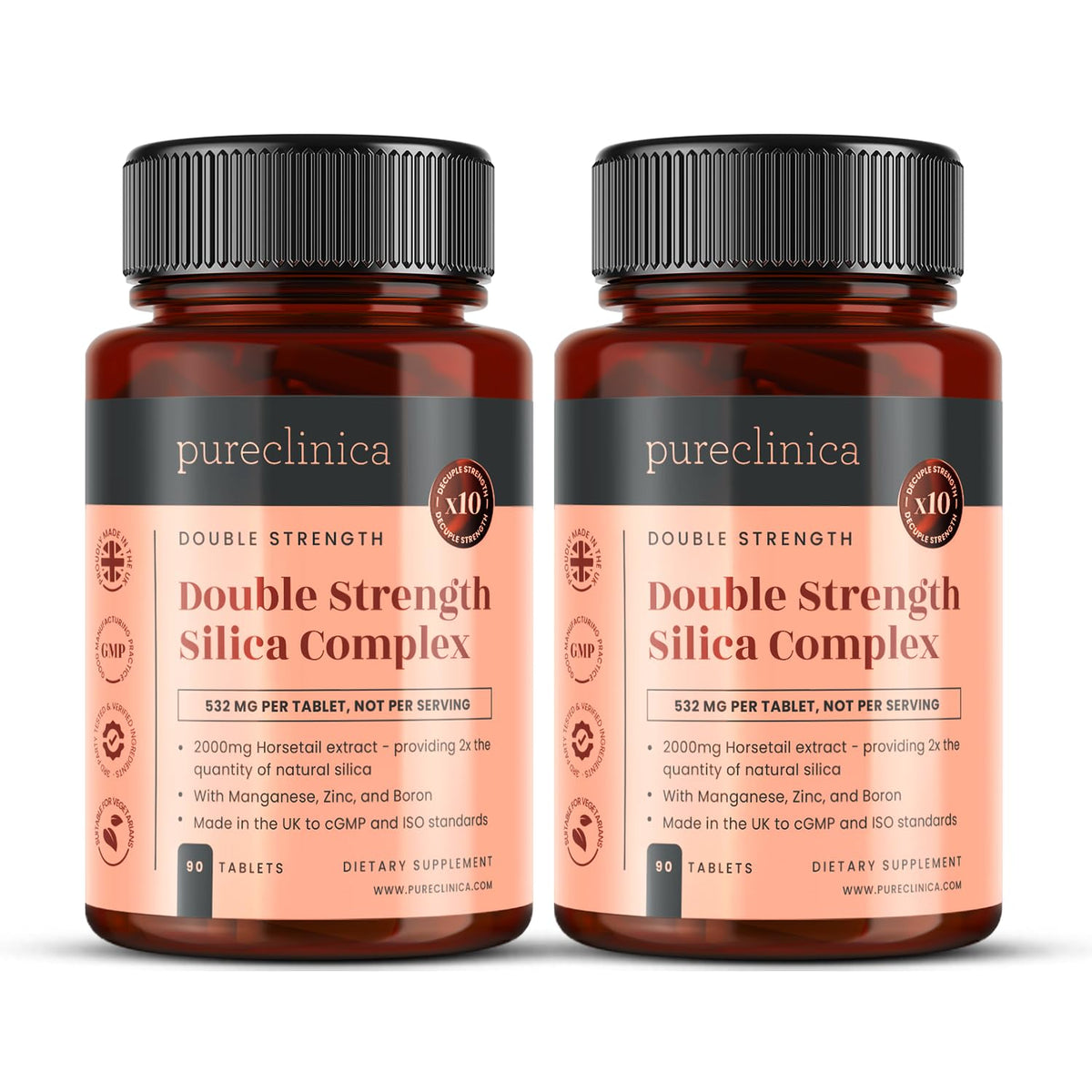 Pureclinica Silice Double Puissance – emballage et bouteilles, praticité et longévité au quotidien.