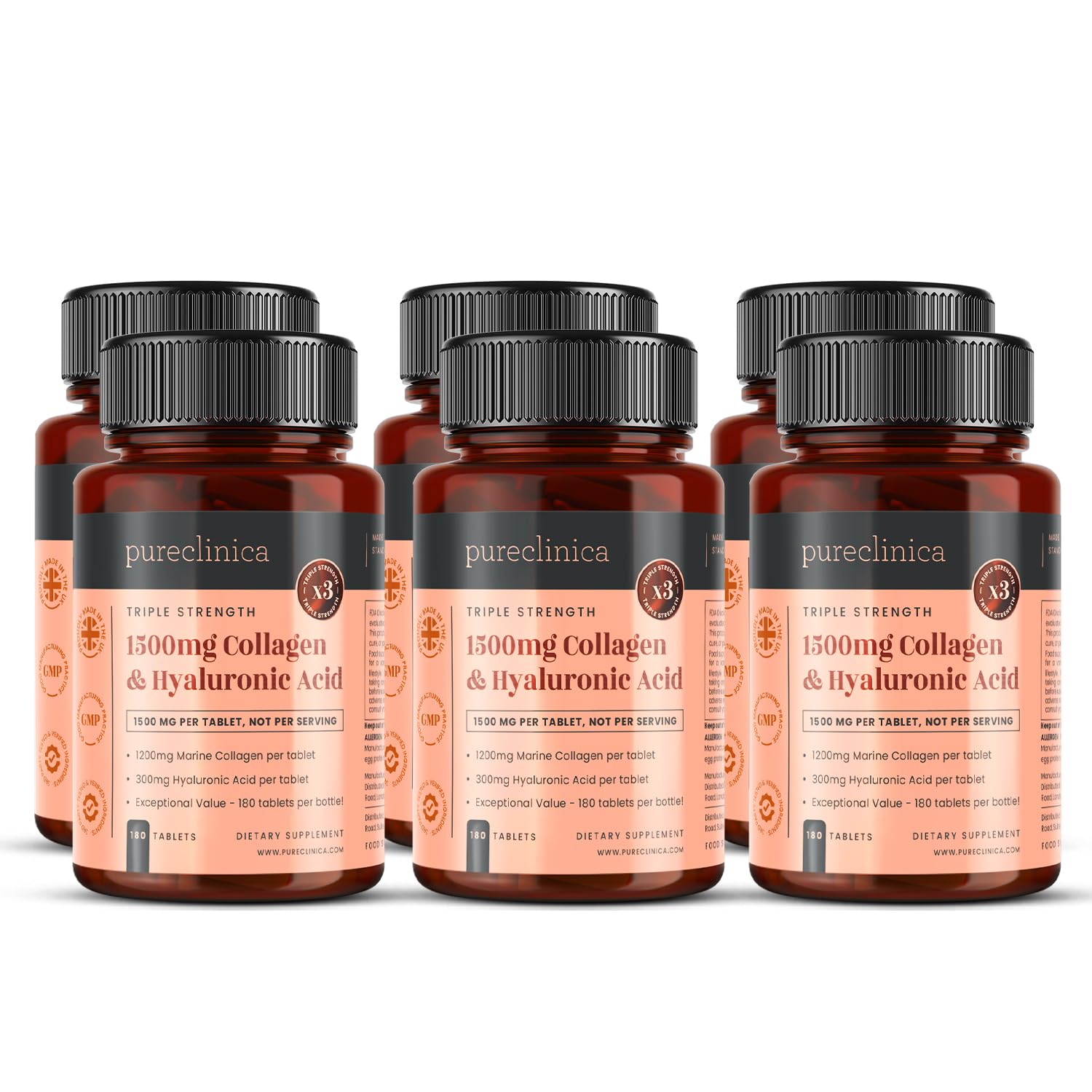PureClinica UltraColl, bouteille de collagène marin, soutien potentiel de l'élasticité de la peau.