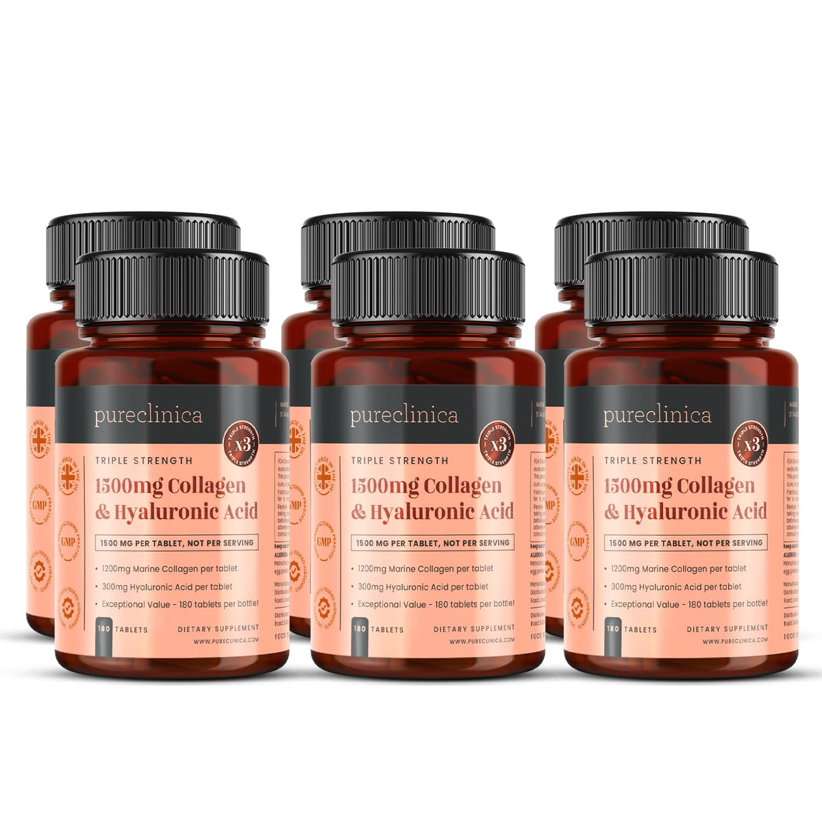 PureClinica UltraColl, bouteille de collagène marin, soutien potentiel de l'élasticité de la peau.