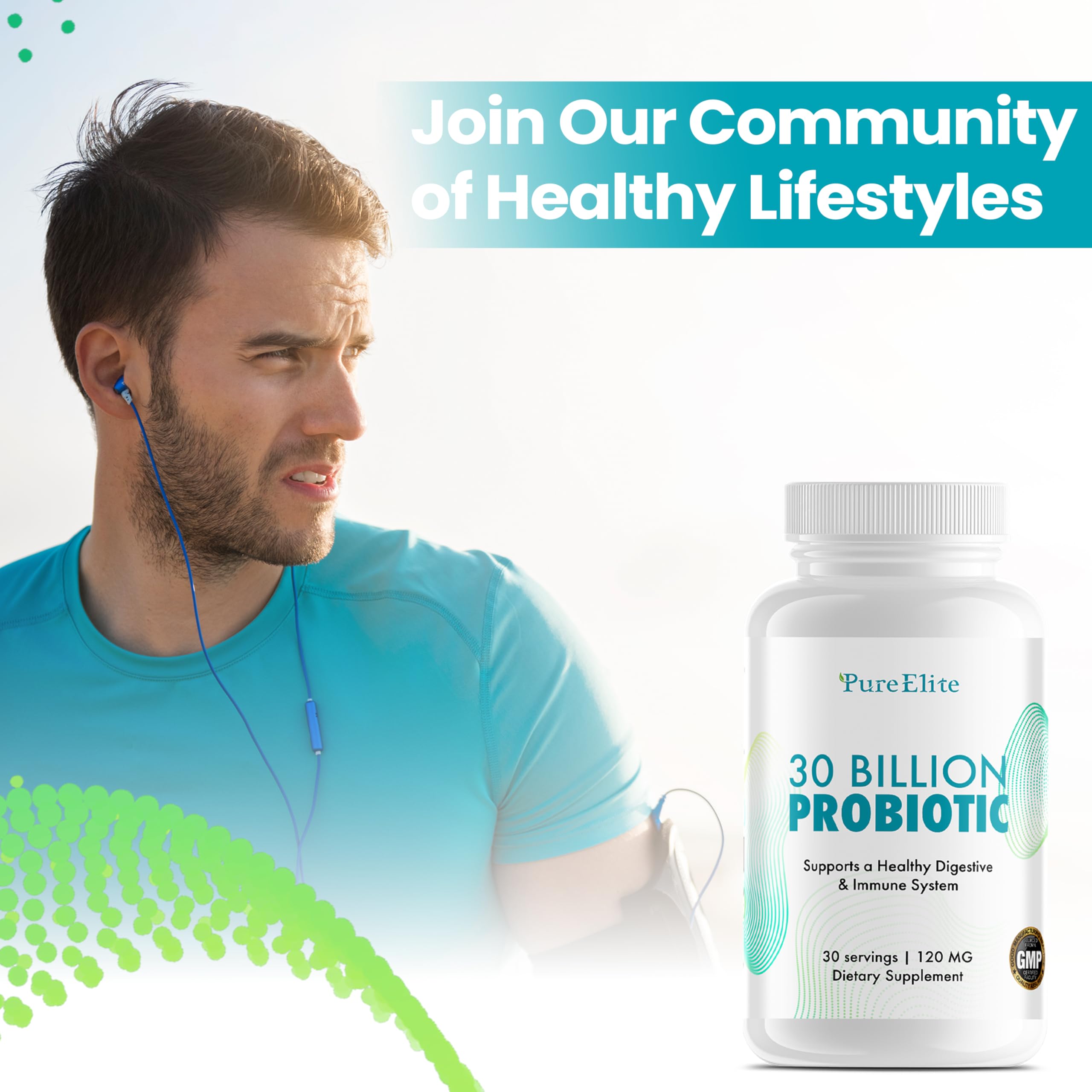PureElite ingrédients végétariens non OGM – probiotiques adaptés végétariens.