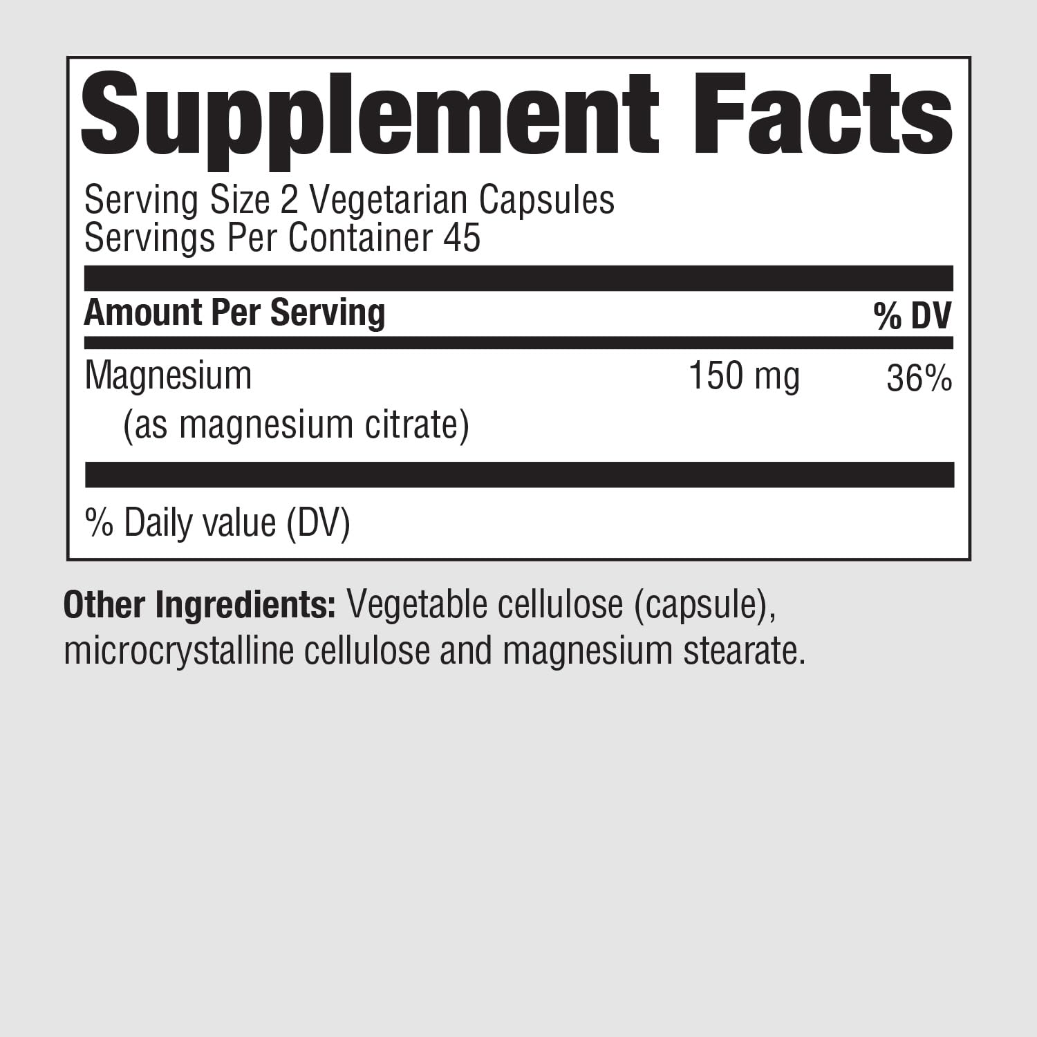 PureFormulas Magnésium citrate – gélules faciles à avaler et absorption efficace