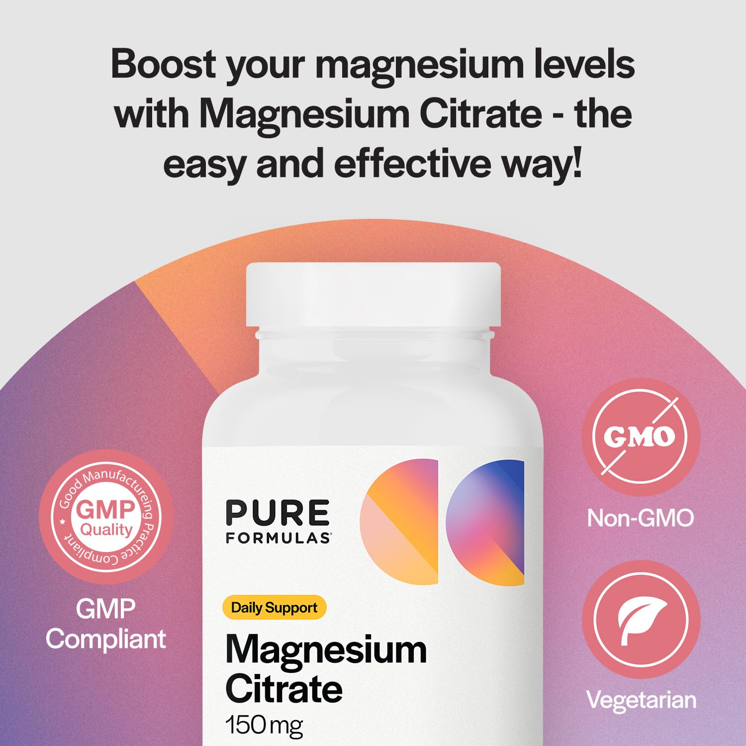 PureFormulas Magnésium citrate – soutien quotidien des fonctions musculaires et nerveuses