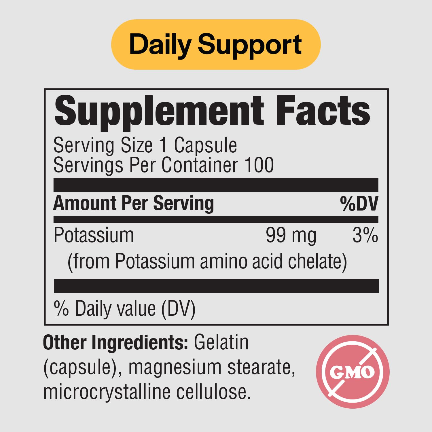 PureFormulas Potassium 99 mg, capsule à absorption maximale pour énergie durable.