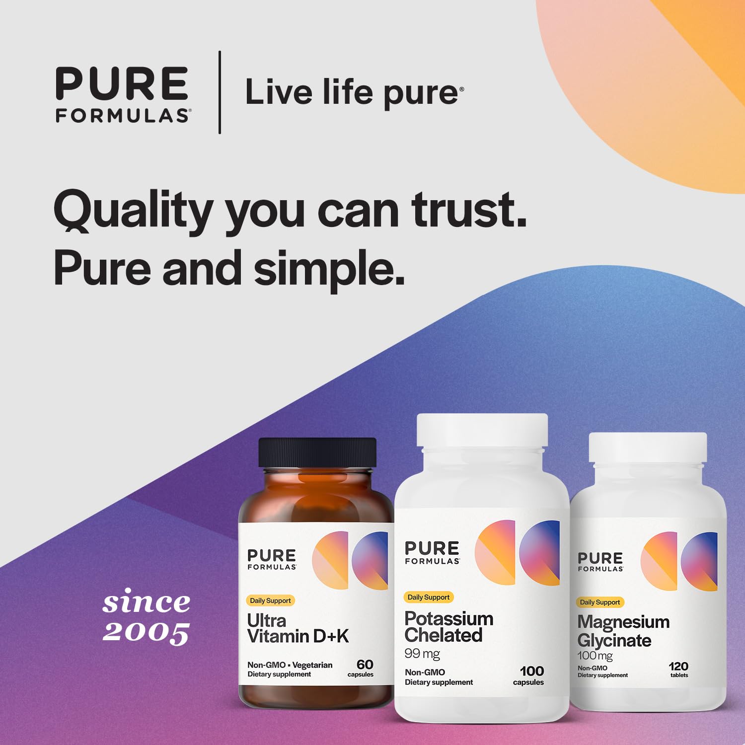 PureFormulas Potassium 99 mg, hydratation quotidienne pour équilibre et performance.