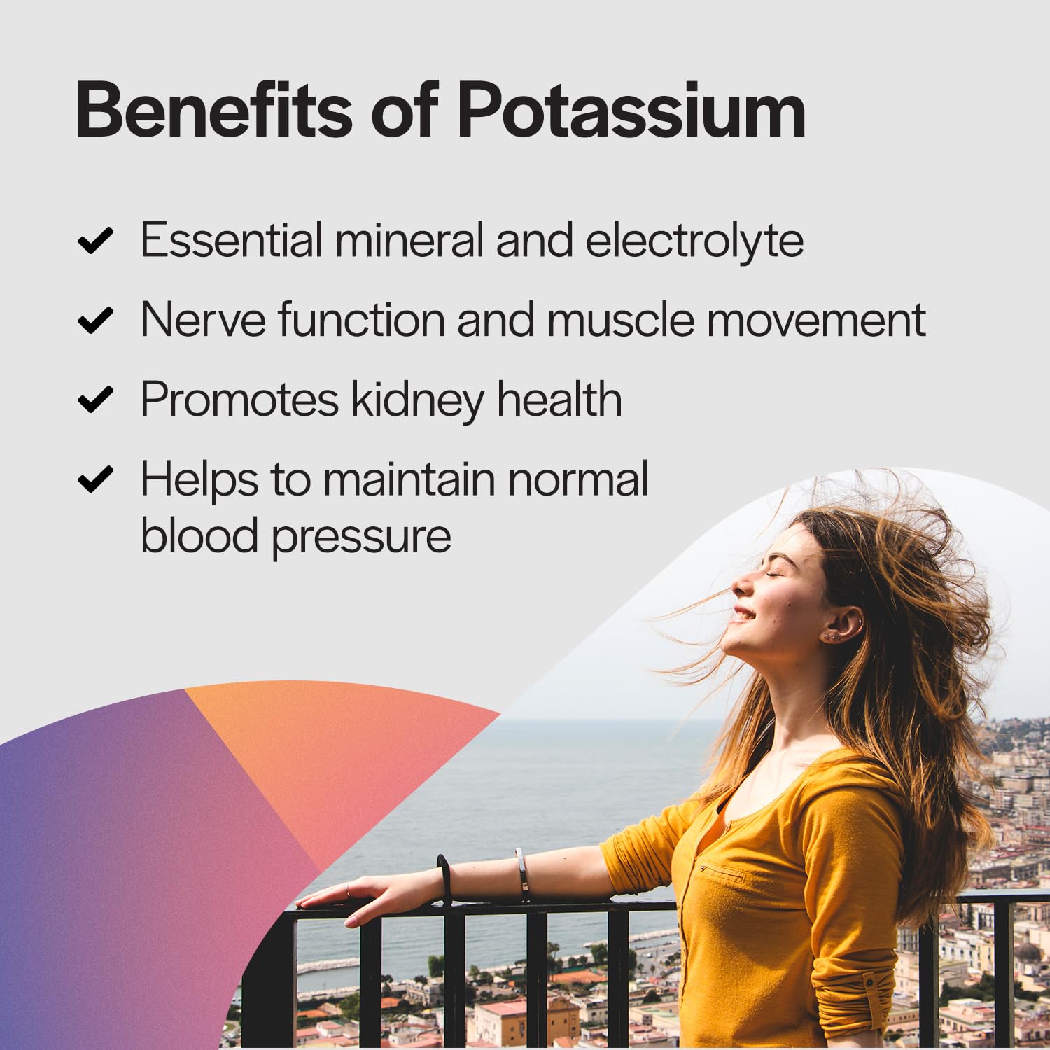 PureFormulas Potassium 99 mg, soutien des muscles et des os, récupération et confort musculaire.