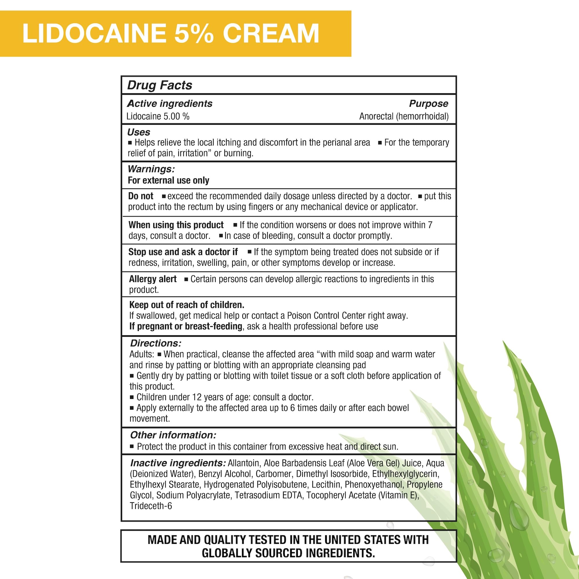 Tube de Puregen Labs lidocaïne 5% : texture légère et non grasse