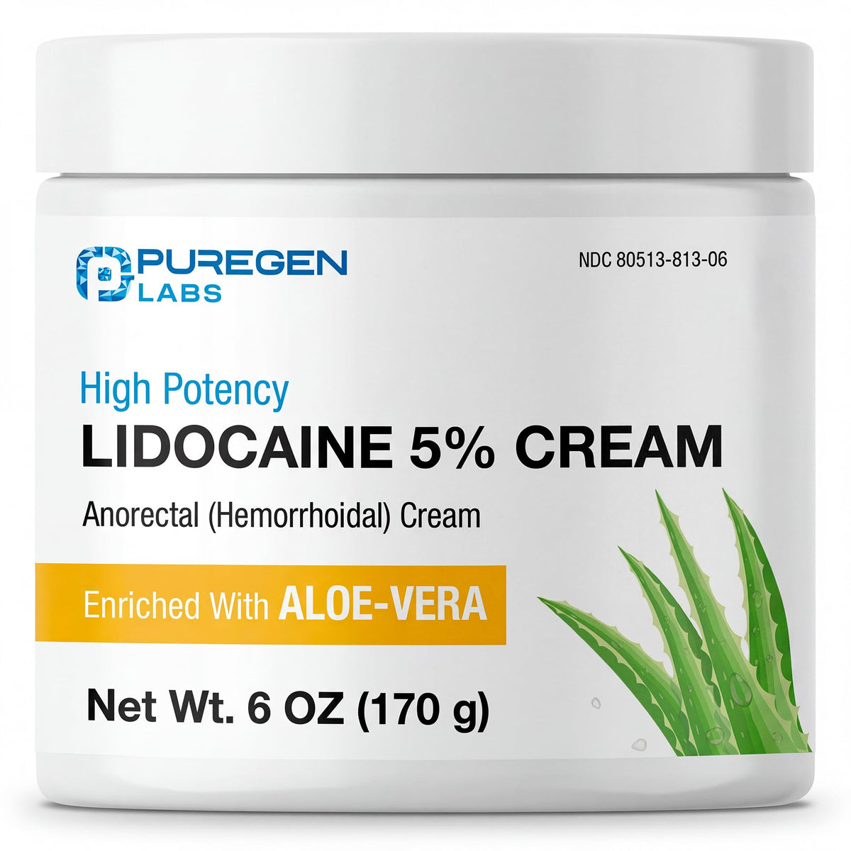 Crème lidocaïne Puregen Labs 5% : application rapide sur peau sensible