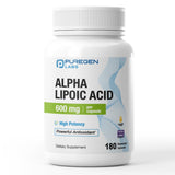 Puregen Labs Alpha Lipoic Acid 600 mg gélules végétales, potence élevée.