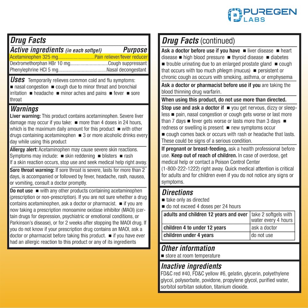 Puregen Labs DayTime capsules molles, prise facile et rapide