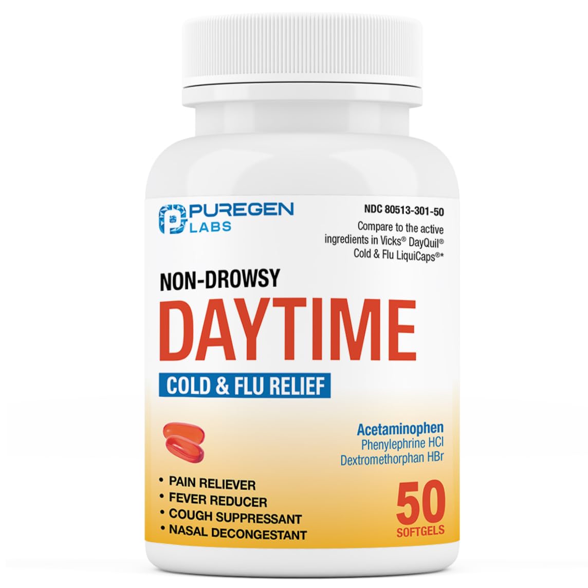 Puregen Labs DayTime emballage bouteille, solution pratique pour la journée