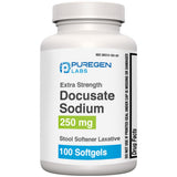 Puregen Labs Docusate Sodium en gélules doux dans la bouteille, facilité passage des selles.