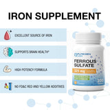 Puregen Labs fiche produit informations nutritionnelles sur le fer élémentaire