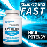 Utilisation quotidienne pratique des gélules Puregen Labs siméthicone 250 mg pour le confort digestif.