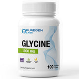 Puregen Labs Glycine 1000 mg: capsules végétariennes pour un repos potentiel.