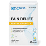 Puregen Labs Patch lidocaïne 4% pour le dos, soulagement local rapide.
