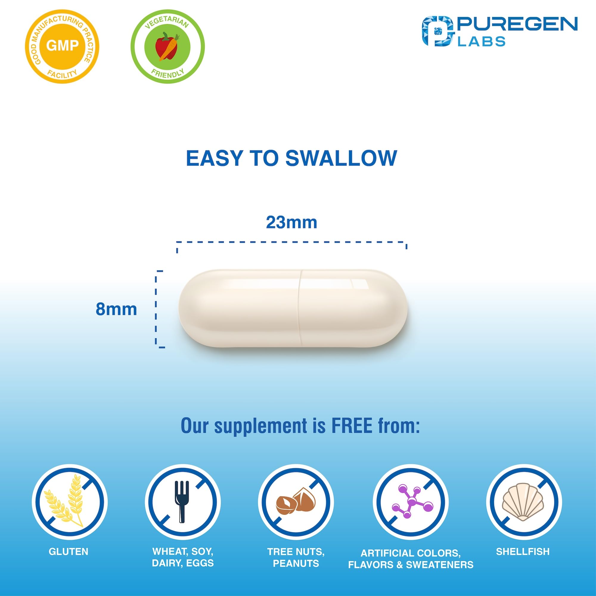 Produit fabriqué aux États-Unis Puregen Labs Potassium Bicarbonate, fabrication selon GMP.