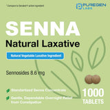 Étiquette Puregen Labs Senna, composition végétale et mode d’emploi lisibles.