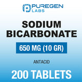 Puregen Labs tablettes bicarbonate dissolues dans l'eau pour administration facile.