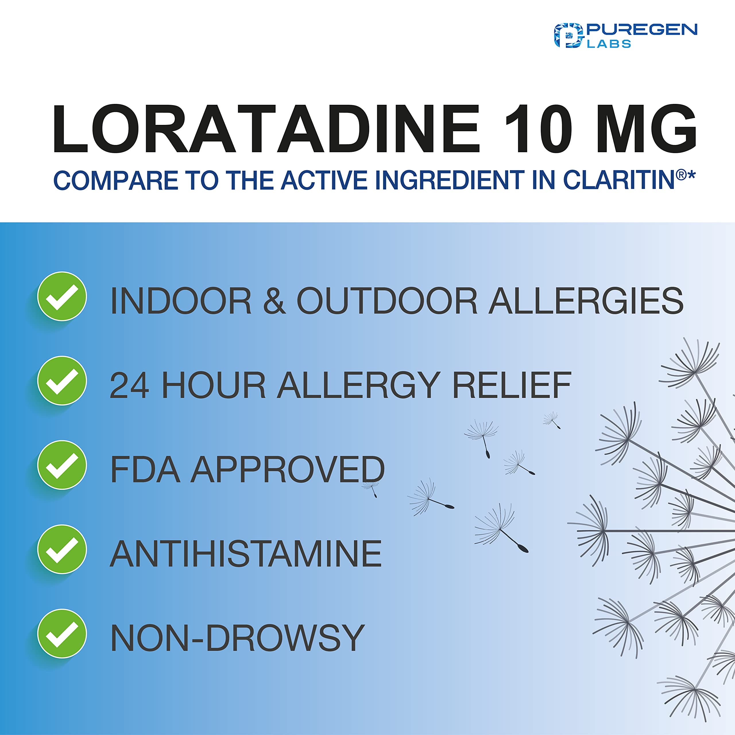 Puregen Labs Tablettes sans somnolence, prise diurne possible sans fatigue.