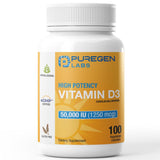 Puregen Labs Vitamine D3 - bouteille 100 capsules, soutien potentiel des muscles.