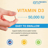 Puregen Labs Vitamine D3 - emballage et logo, qualité assurée.