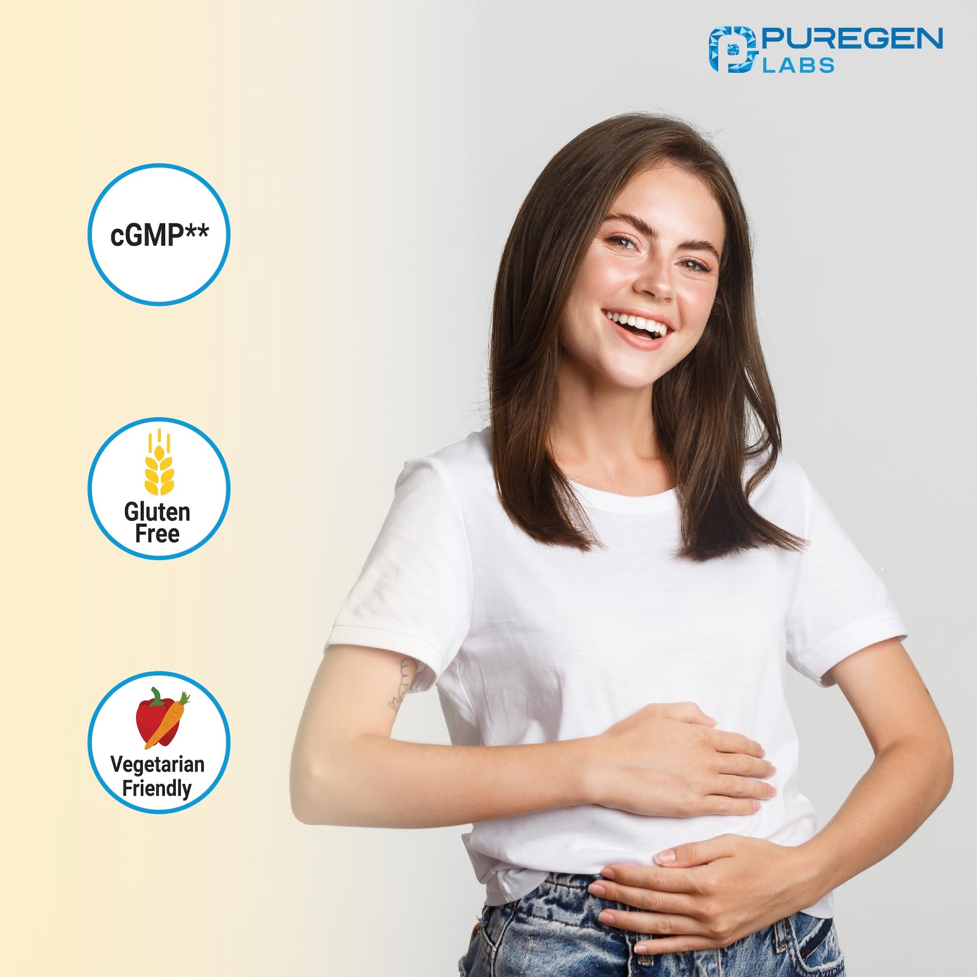 Puregen Labs Lactase – boîte emballage montrant l’ensemble du pack tri.