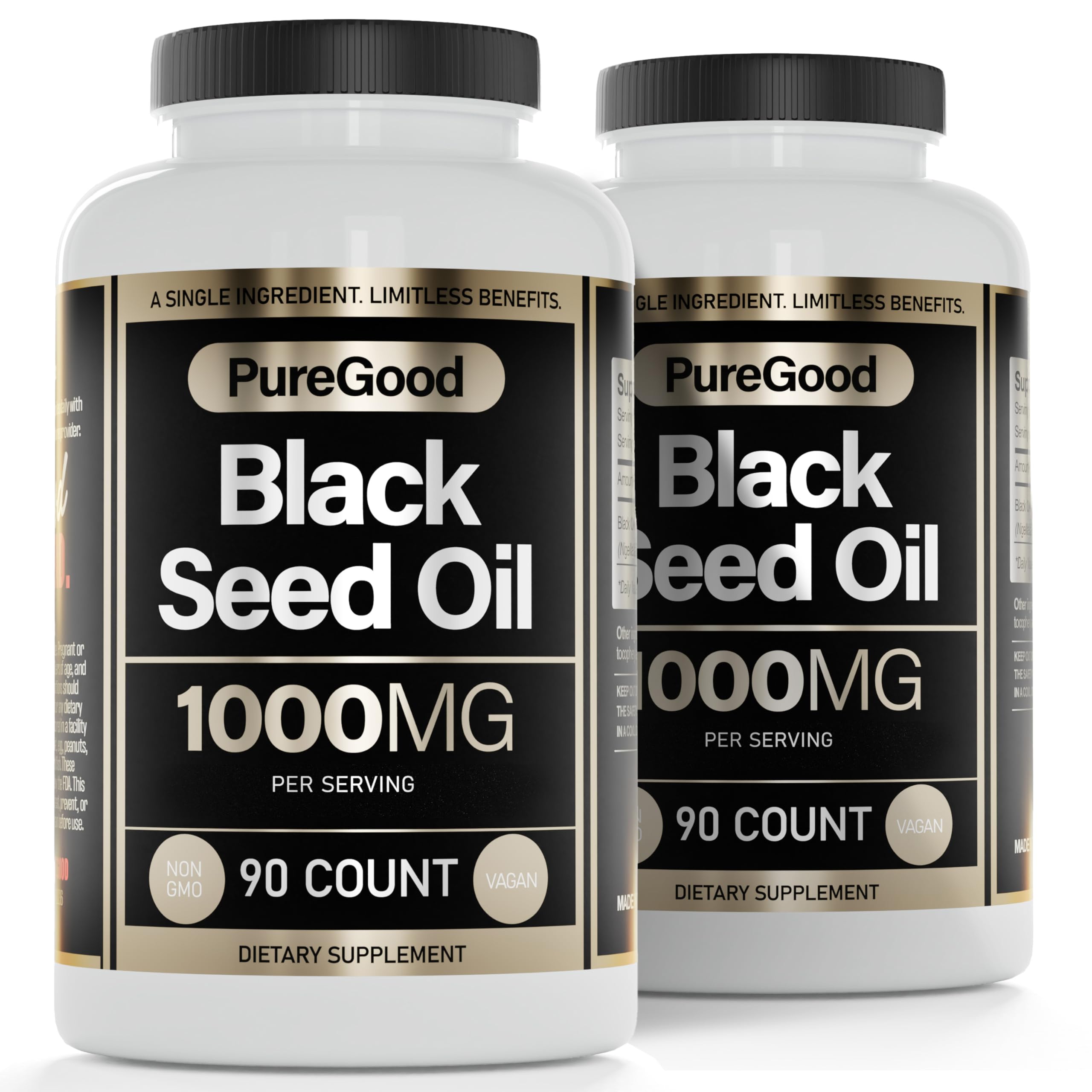 PureGood huile de nigelle capsules 500 mg, soutien potentiel à la digestion