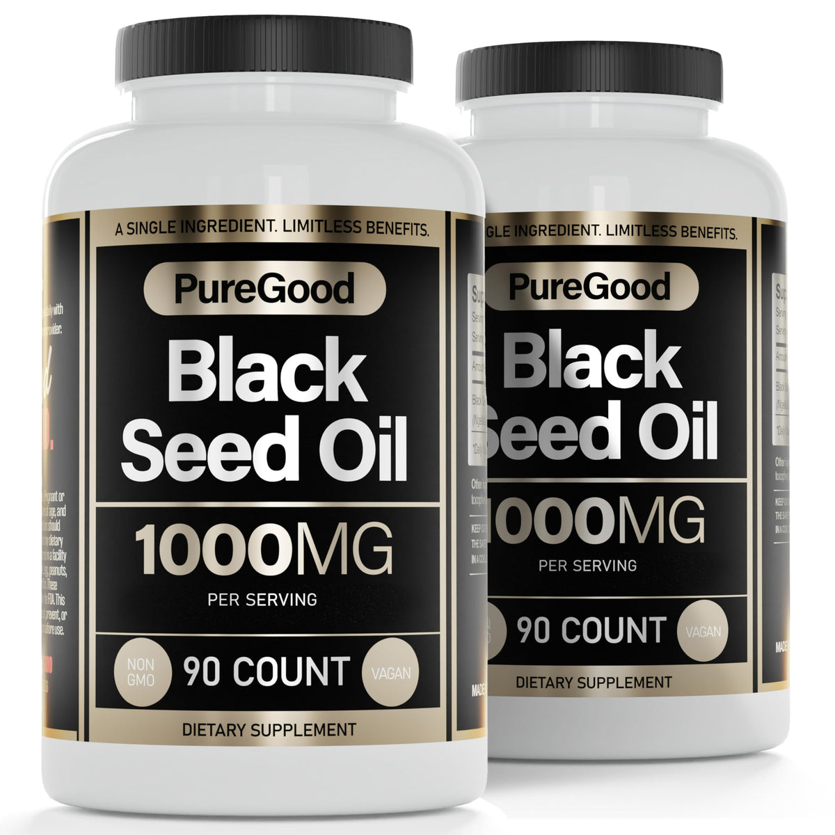 PureGood huile de nigelle capsules 500 mg, soutien potentiel à la digestion