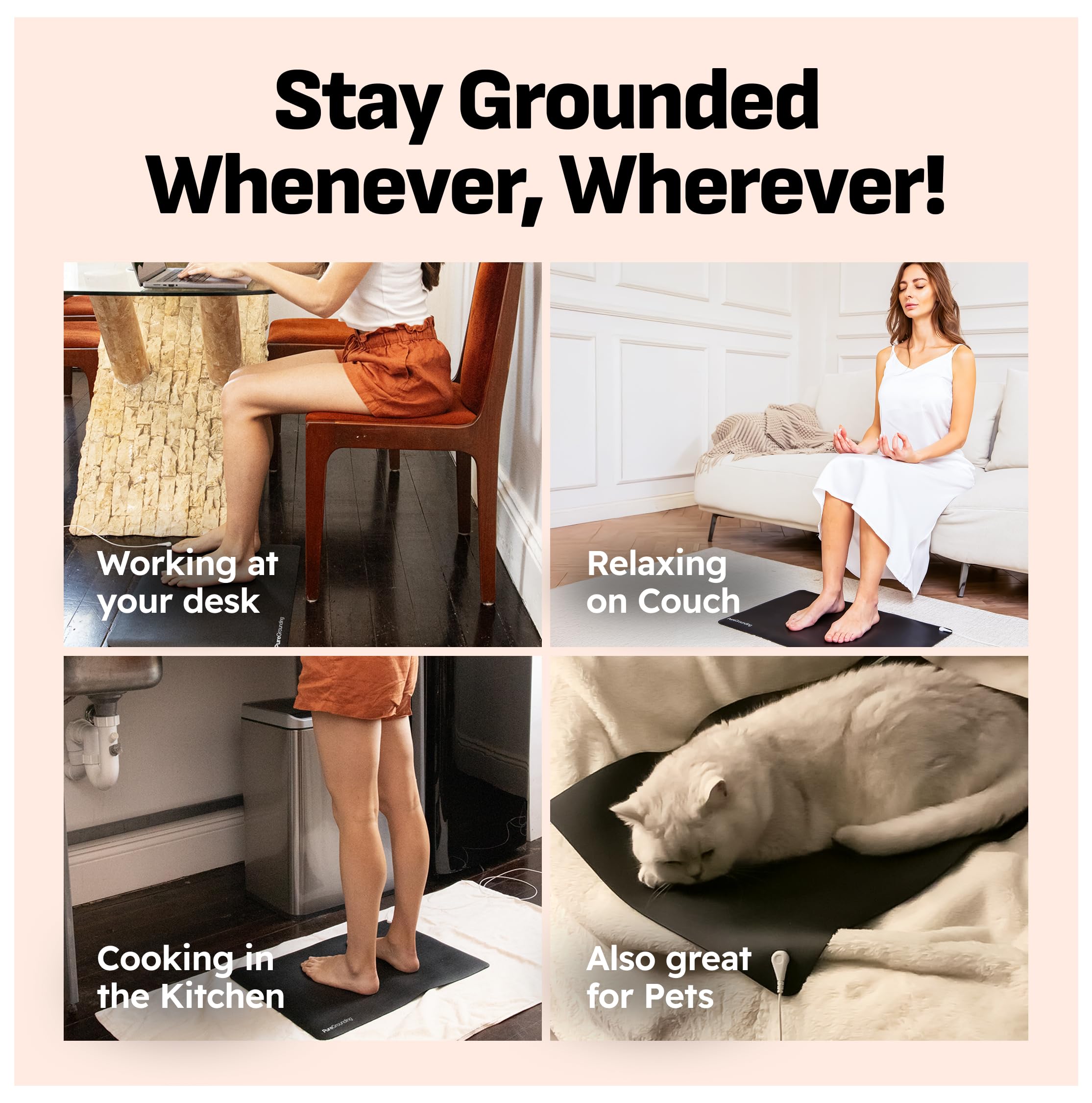 PureGrounding Tapis d’ancrage draps-lit pour dormir plus confortablement.