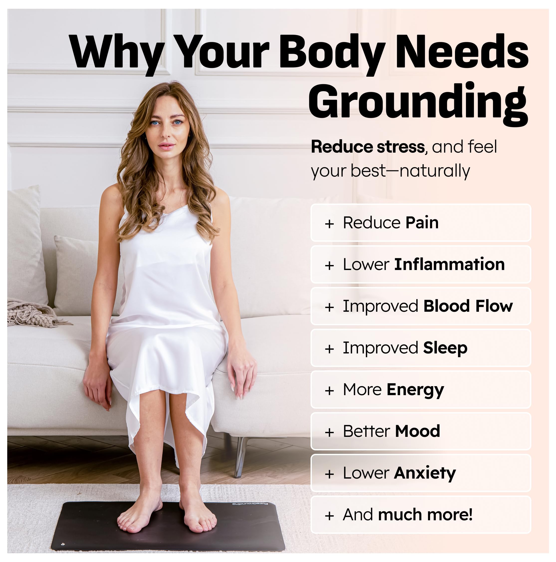 PureGrounding Tapis d’ancrage équilibre de l’humeur pour une journée plus calme.
