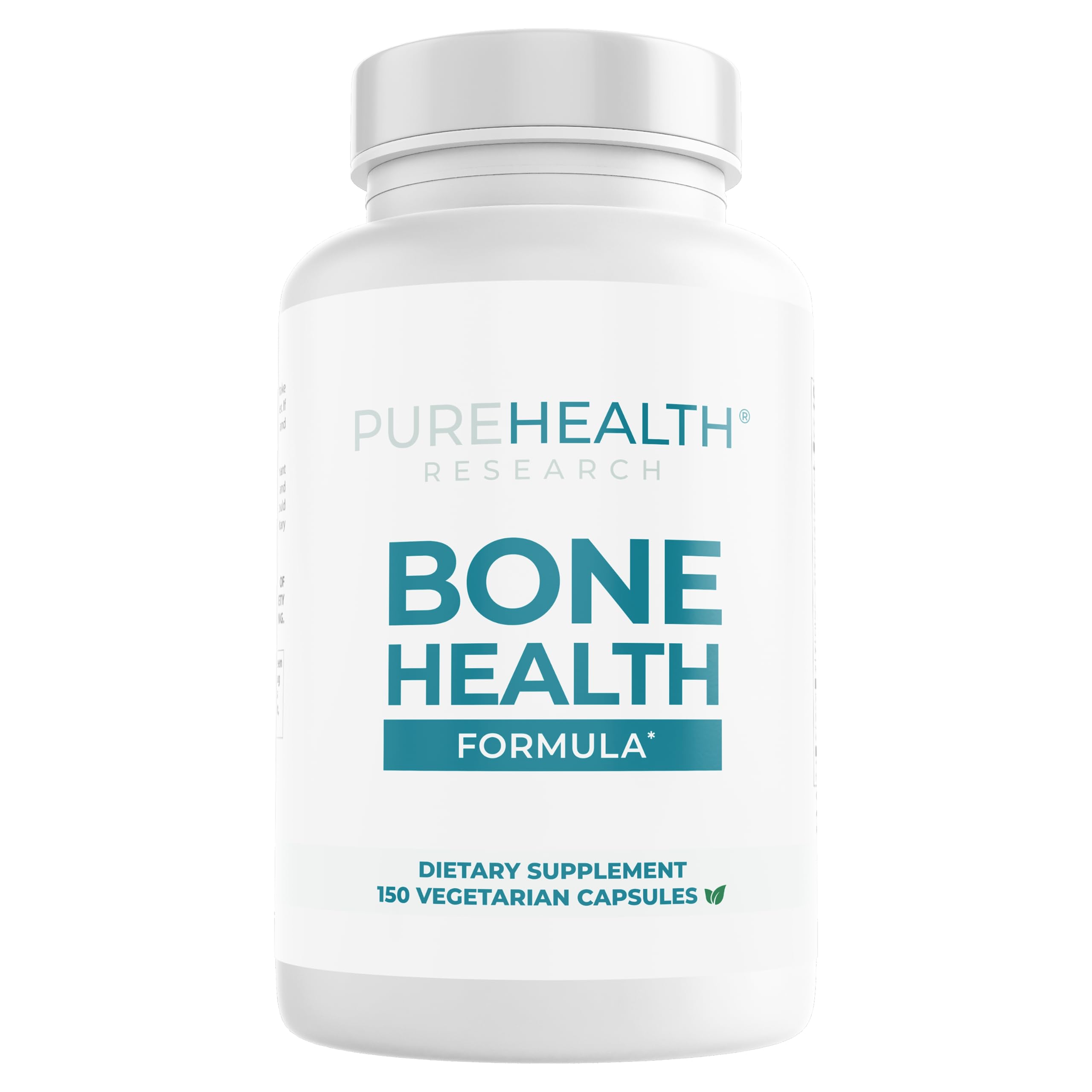 PureHealth Research Bone Health Formula — bouteille avec étiquette, potentiel soutien des os.