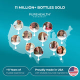 Fabrication USA CGMP PureHealth Research, garantissant qualité et traçabilité des compléments.