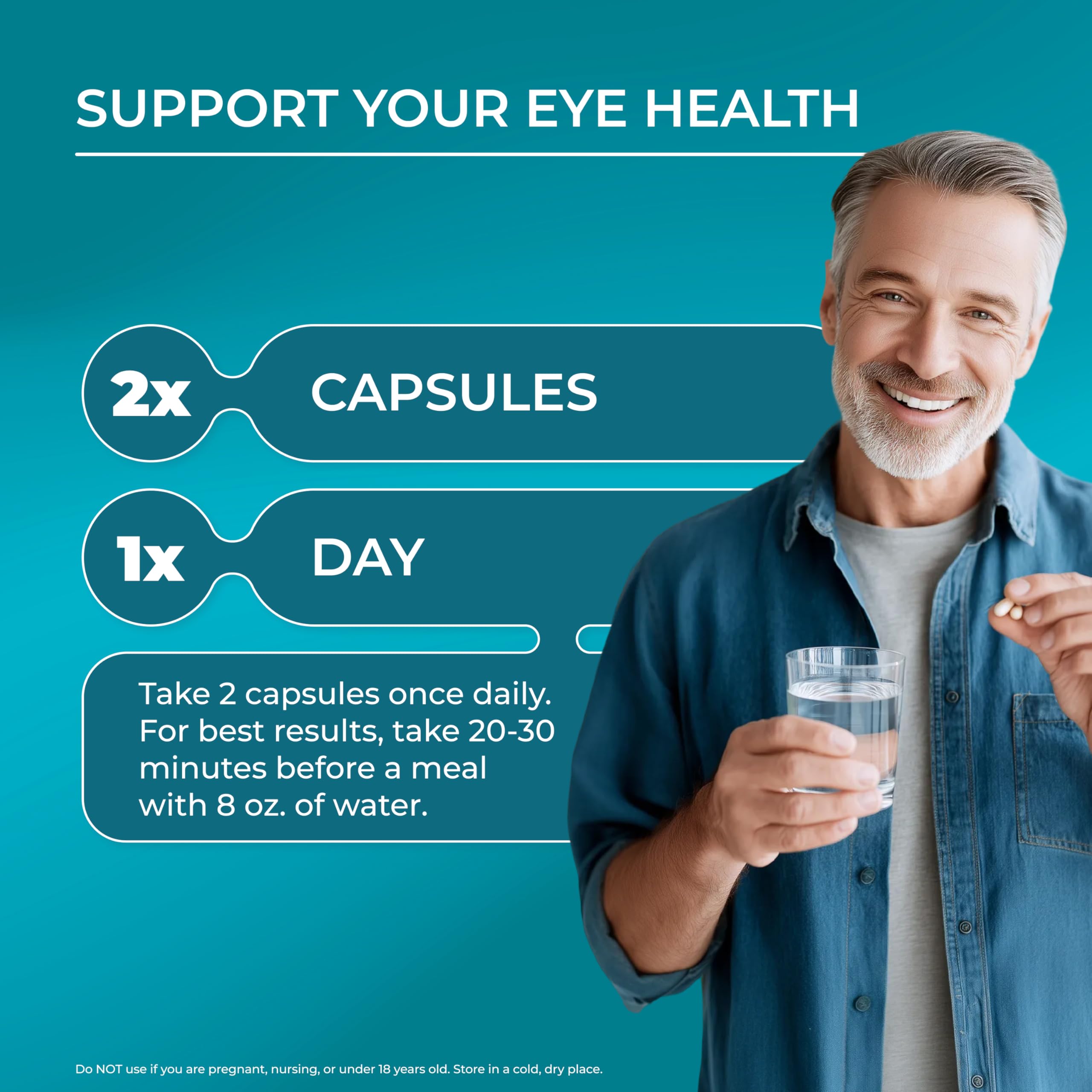 PUREHEALTH RESEARCH Formule Vision Complète – eyebright et plantes traditionnelles pour la clarté visuelle.