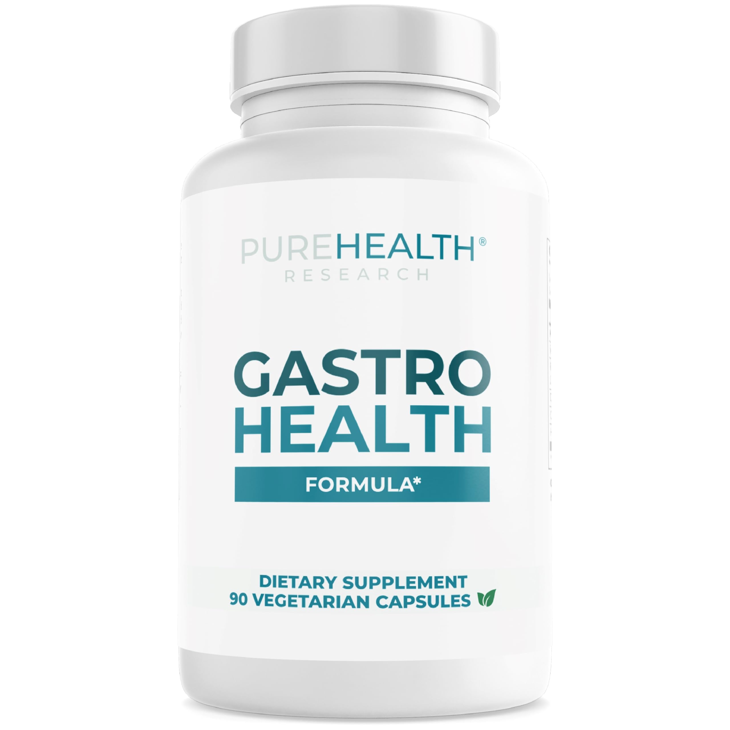 PureHealth Research Gastro Health Formula: bouteille montrant une solution naturelle pour le confort digestif.